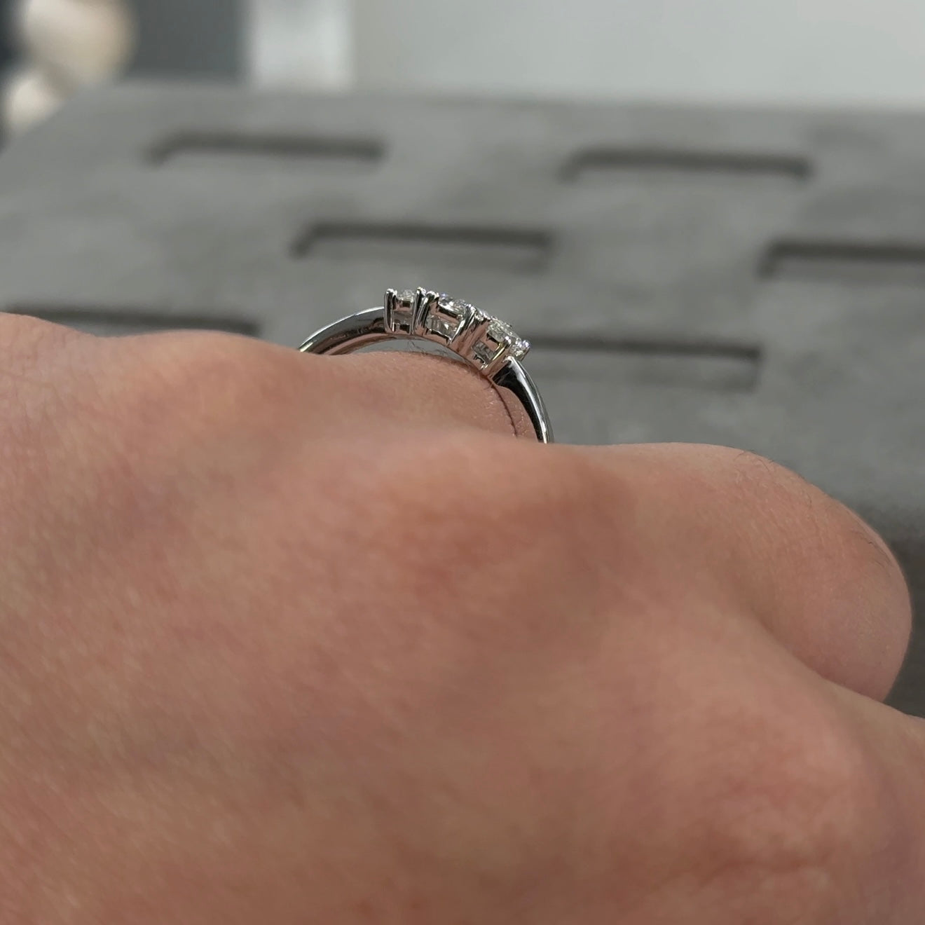 Dainty Three-Stone Emerald Ring