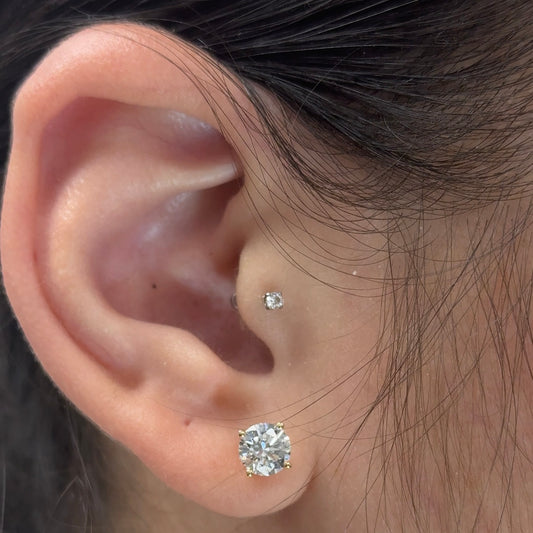 Round 4-Prong Basket Stud Earrings 1.5ctw