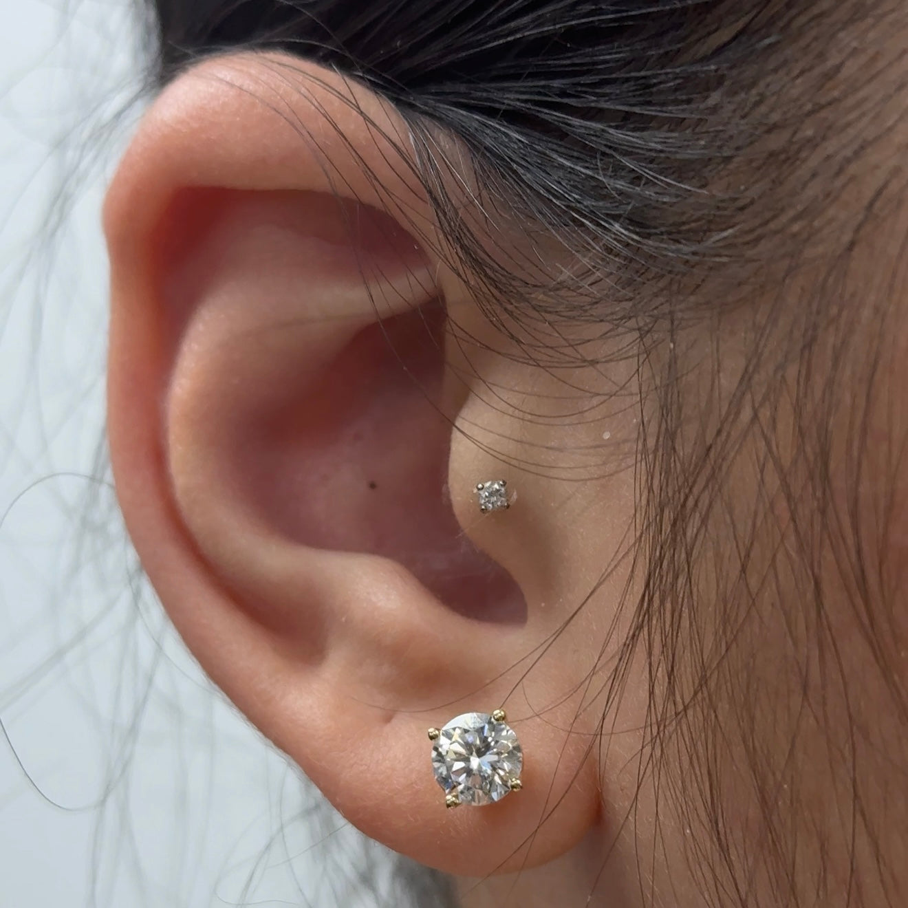 Round 4-Prong Basket Stud Earrings 1.5ctw