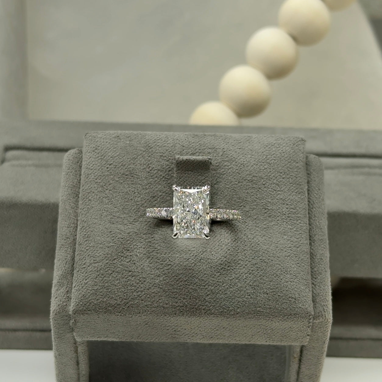 3.09 Carat Radiant Traditional Elegance Hidden Halo Ring