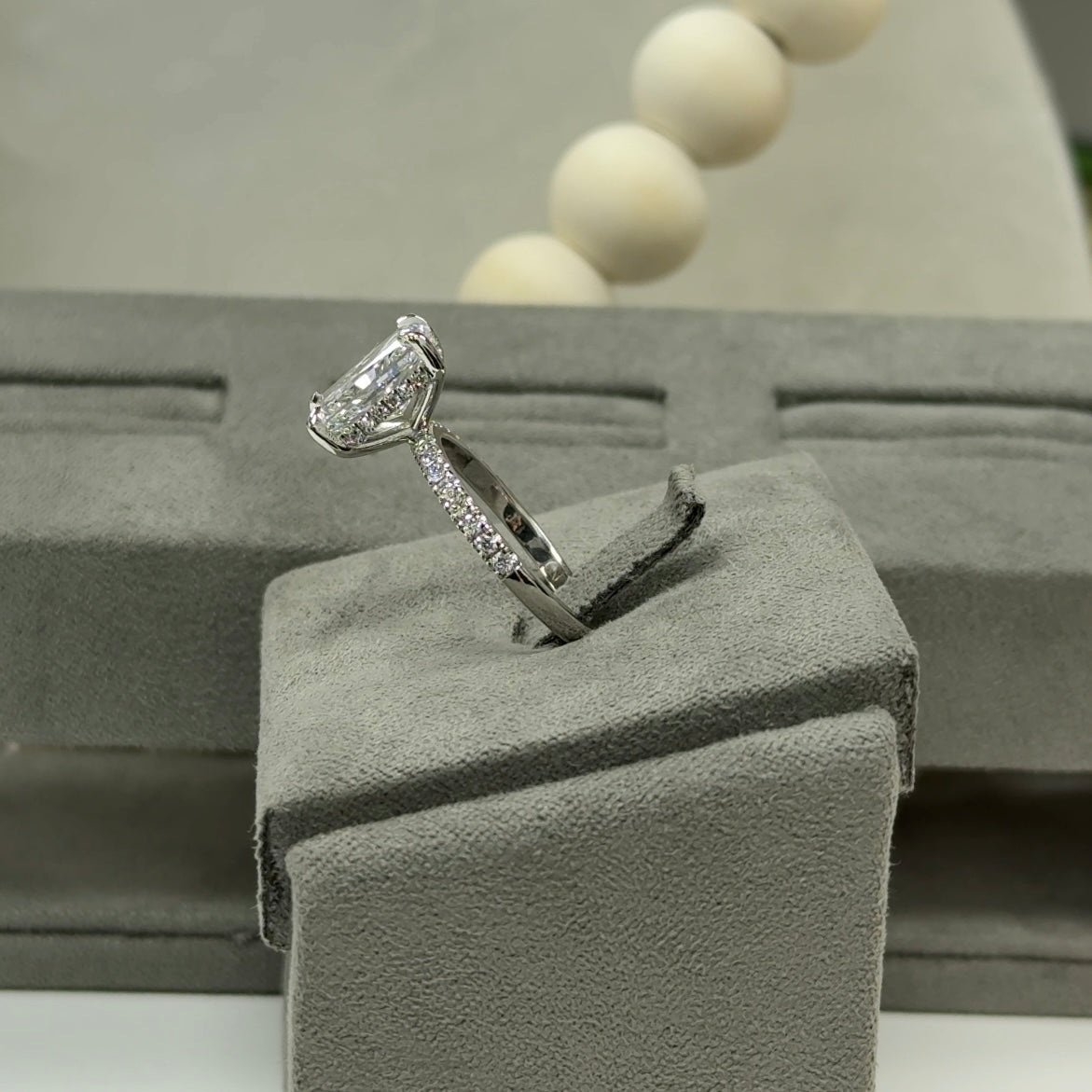 3.09 Carat Radiant Traditional Elegance Hidden Halo Ring