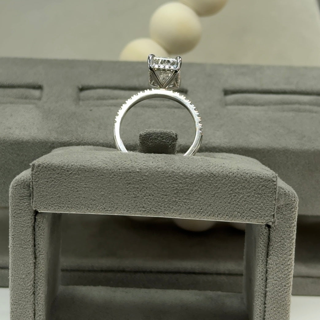 3.09 Carat Radiant Traditional Elegance Hidden Halo Ring