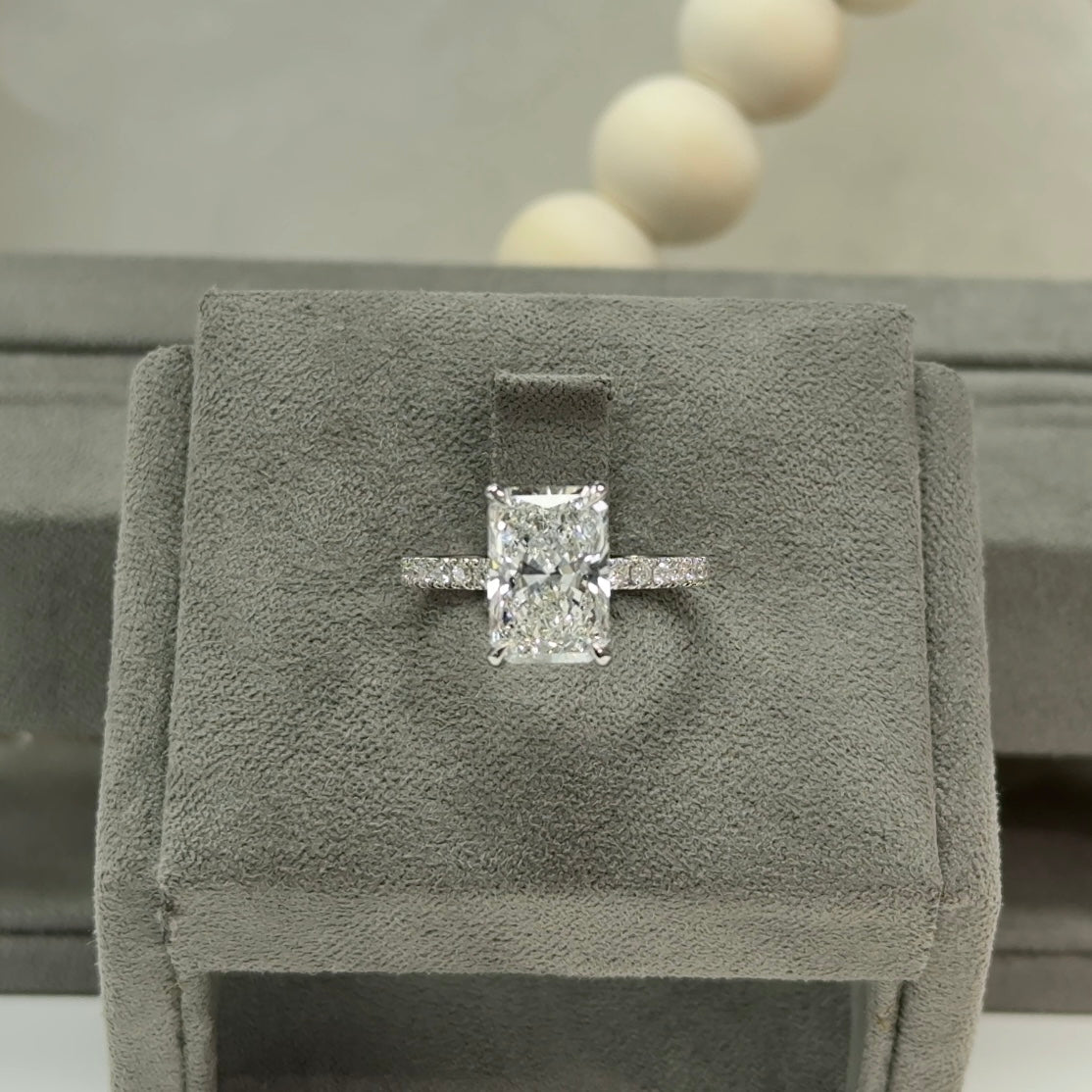 3.54 Carat Radiant Traditional Elegance Hidden Halo Ring