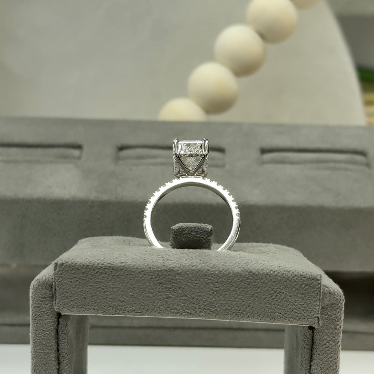3.54 Carat Radiant Traditional Elegance Hidden Halo Ring
