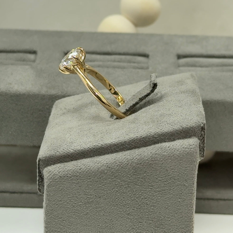 2.02 Carat Round Cathedral 6-Prong Style Ring