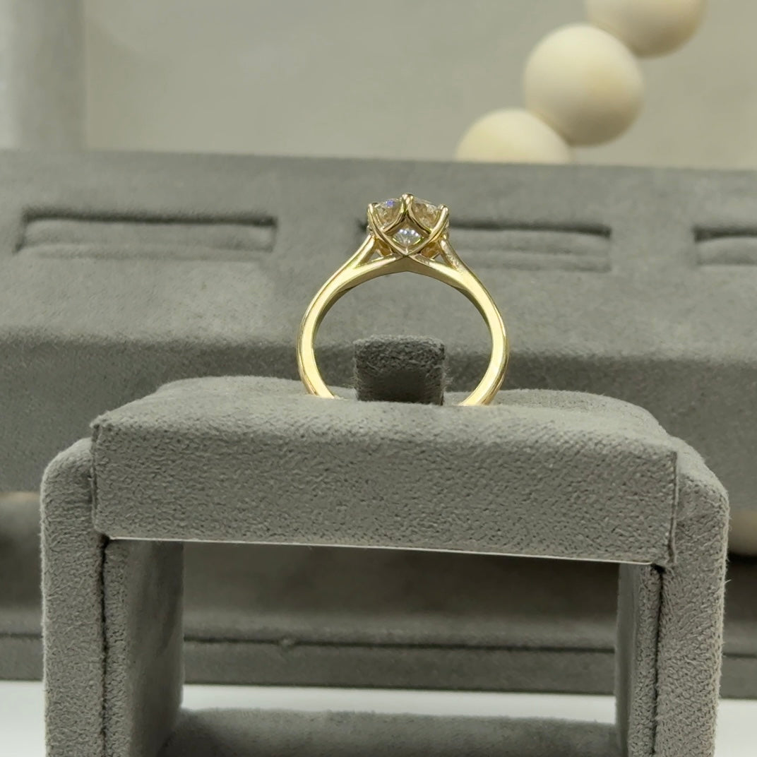 2.02 Carat Round Cathedral 6-Prong Style Ring