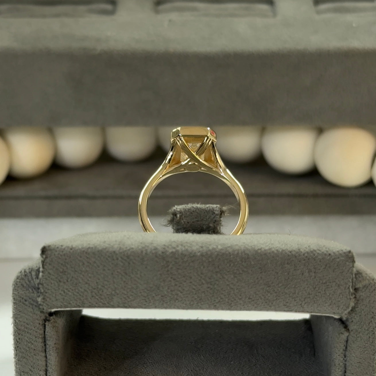 2.63 Carat Emerald Lab Diamond Vintage Bezel Solitaire Ring