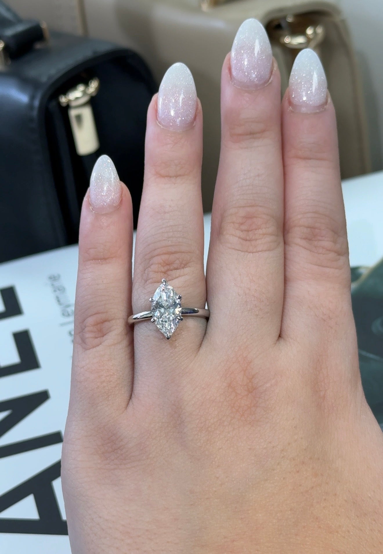 2.30 Carat Marquise Lab Diamond Elegant Solitaire Ring