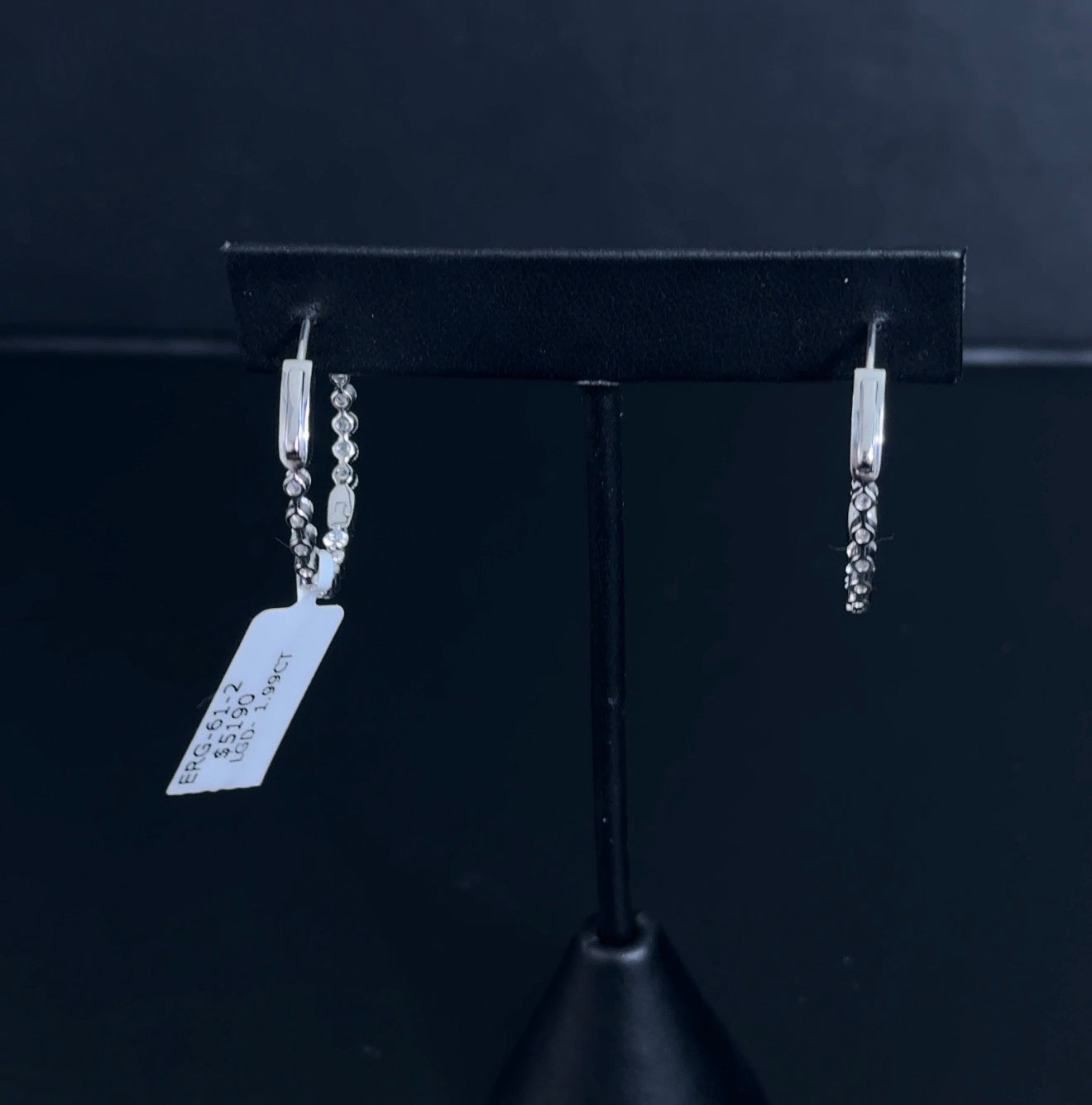 1.99ctw Round Lab Diamond 14kt White Gold Hoop Earrings ERG-61-2