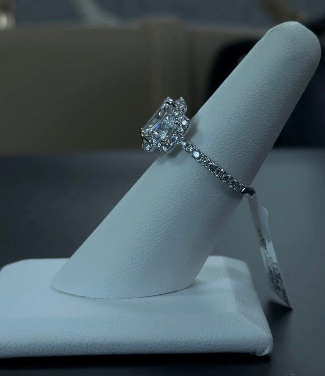 2.04 Carat Radiant Lab Diamond D Color VS1 Clarity 14Kt White Gold Engagement Ring (SKU: RGF-307)