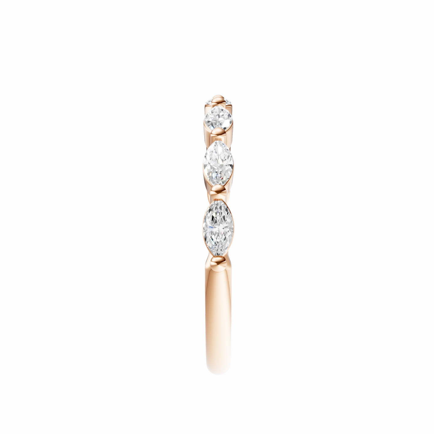 Marquise Accented Wedding Band