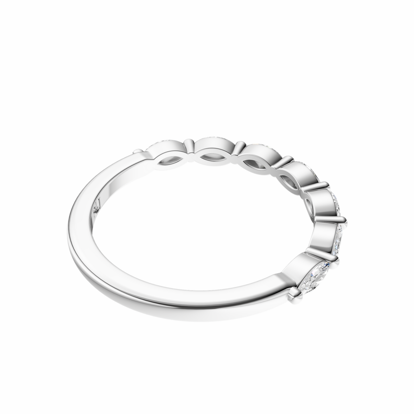 Marquise Accented Wedding Band