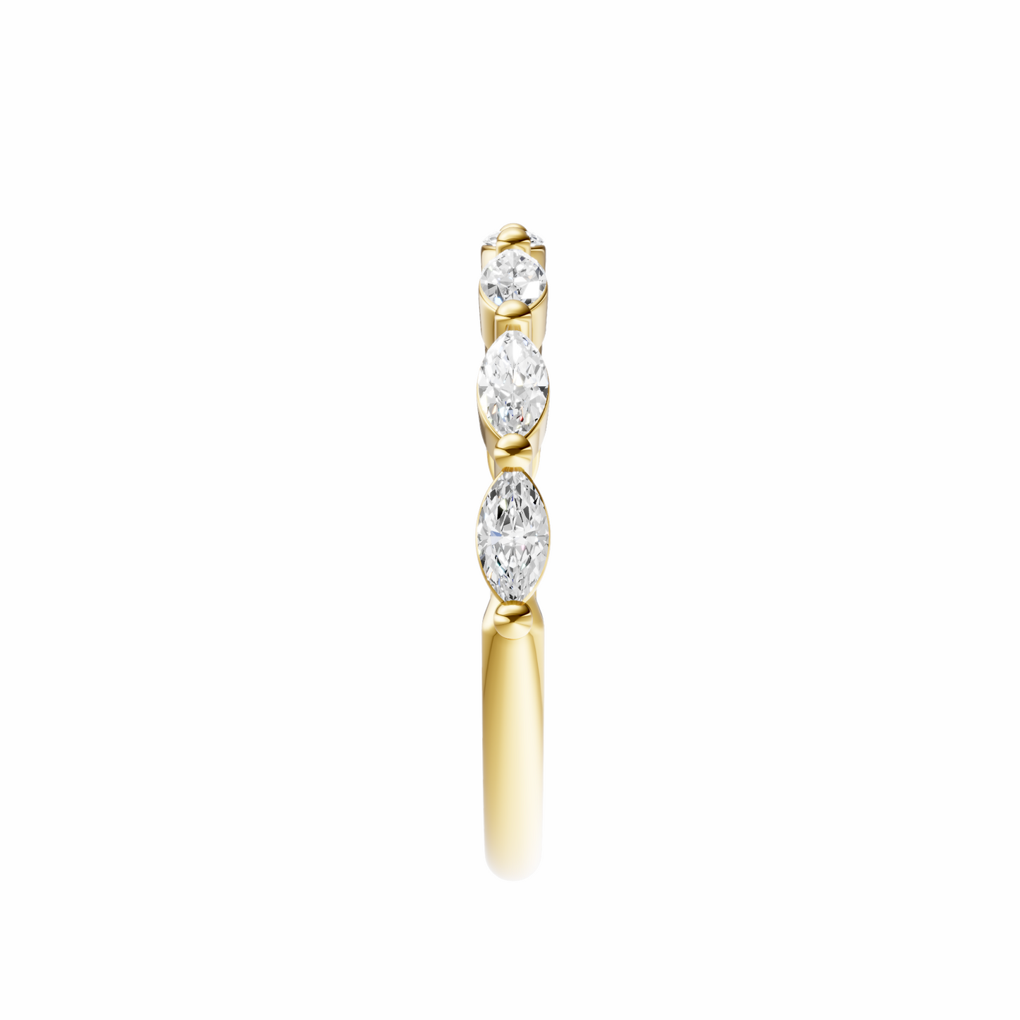 Marquise Accented Wedding Band