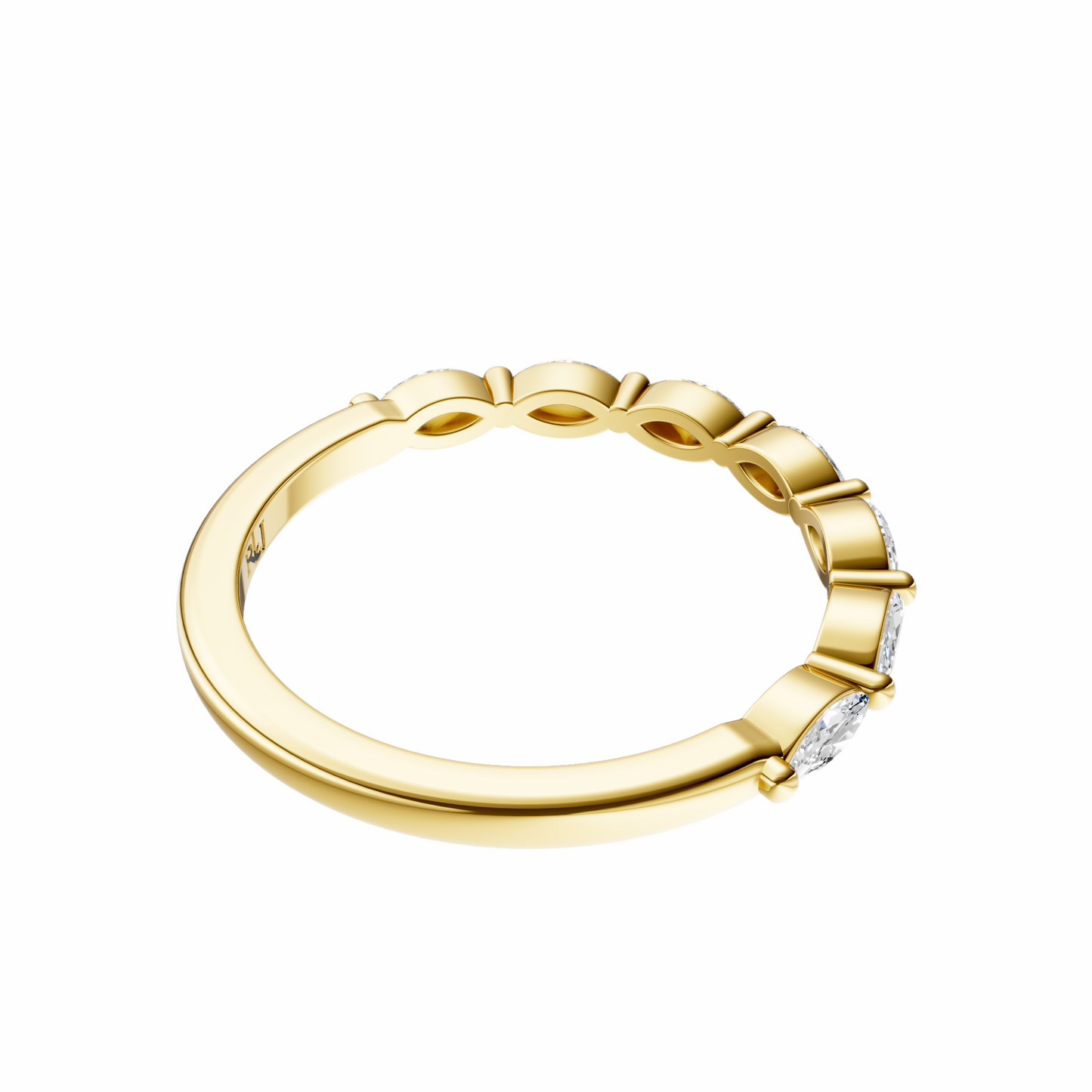 Marquise Accented Wedding Band