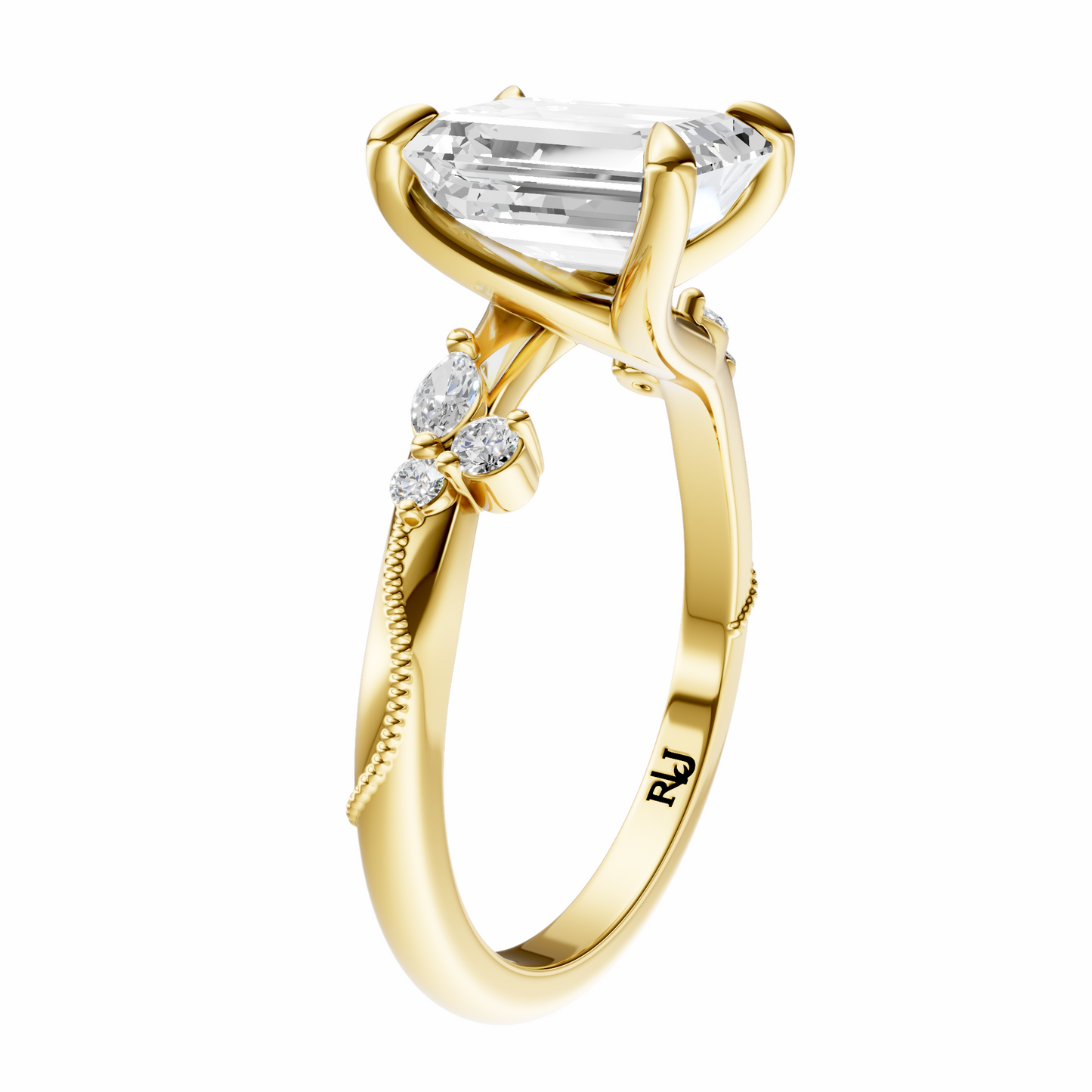 Emerald Blossom Grace Setting