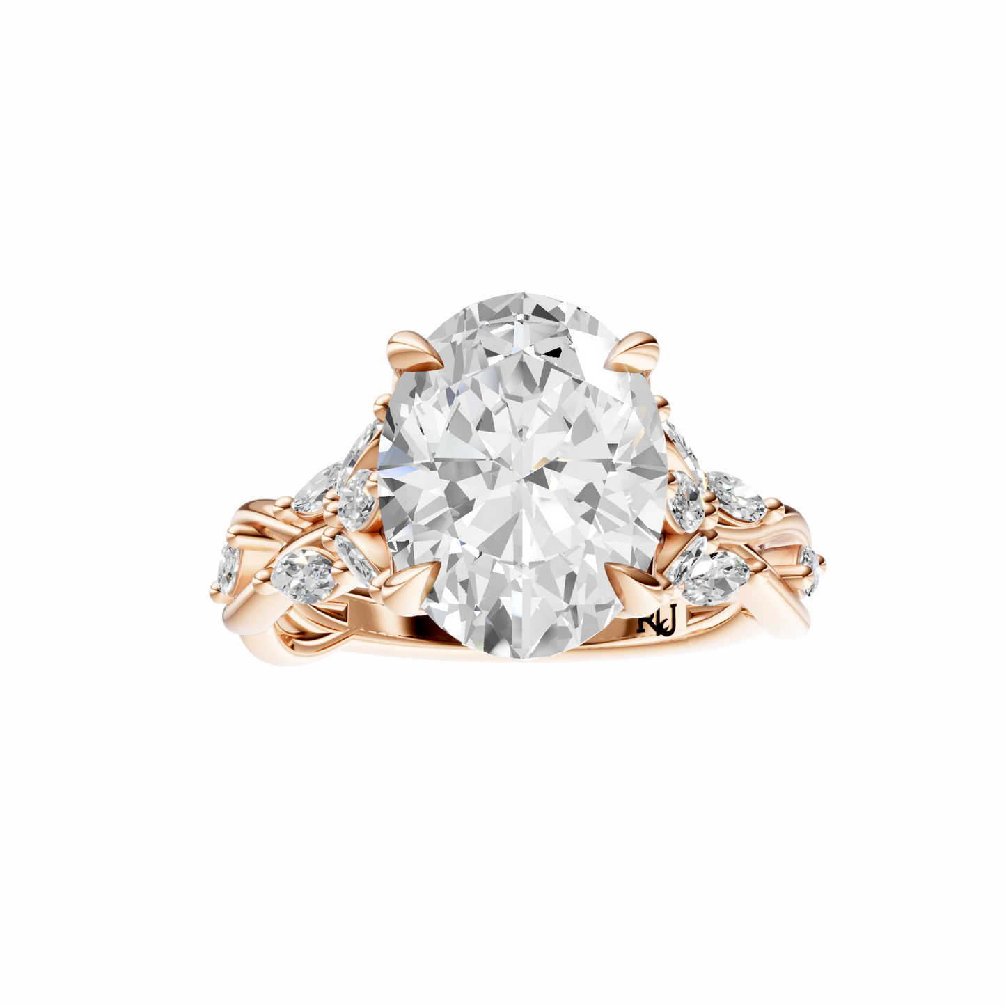 Oval Accented Nature Inspired Setting
