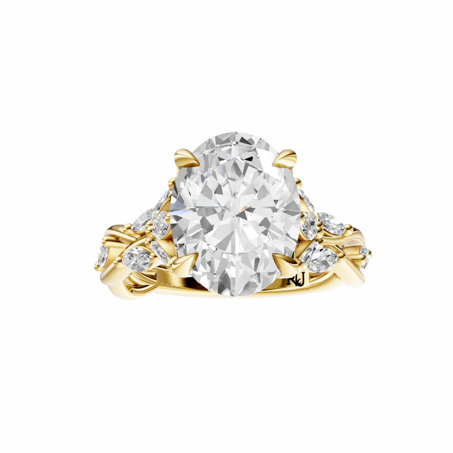 Oval Accented Nature Inspired Setting