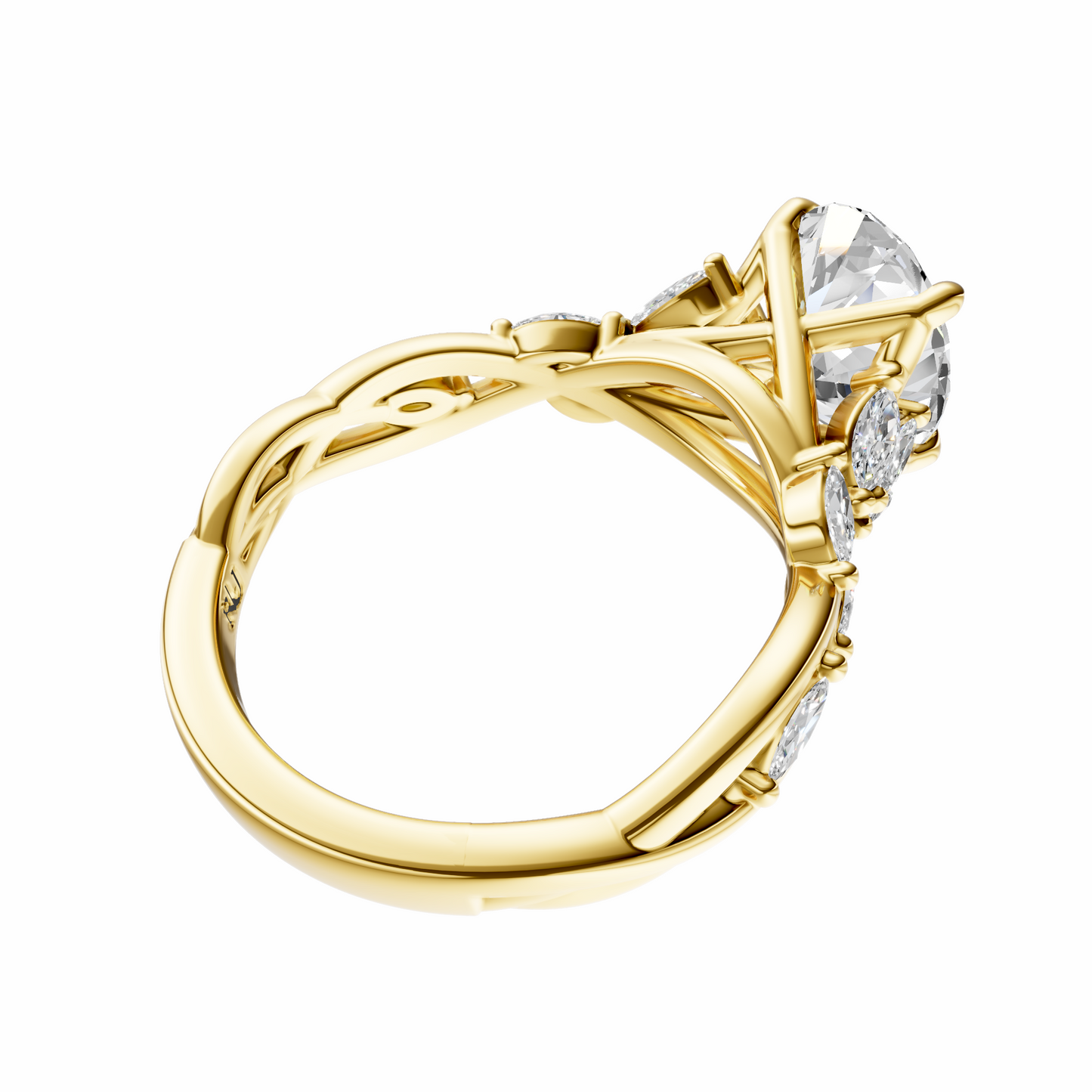 Oval Accented Nature Inspired Setting