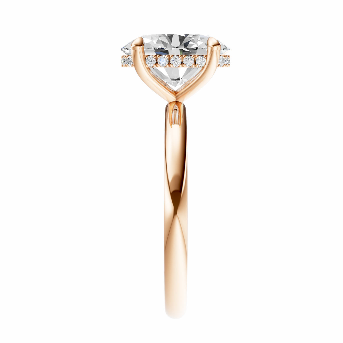 Oval Elegant Signature Hidden Halo Setting