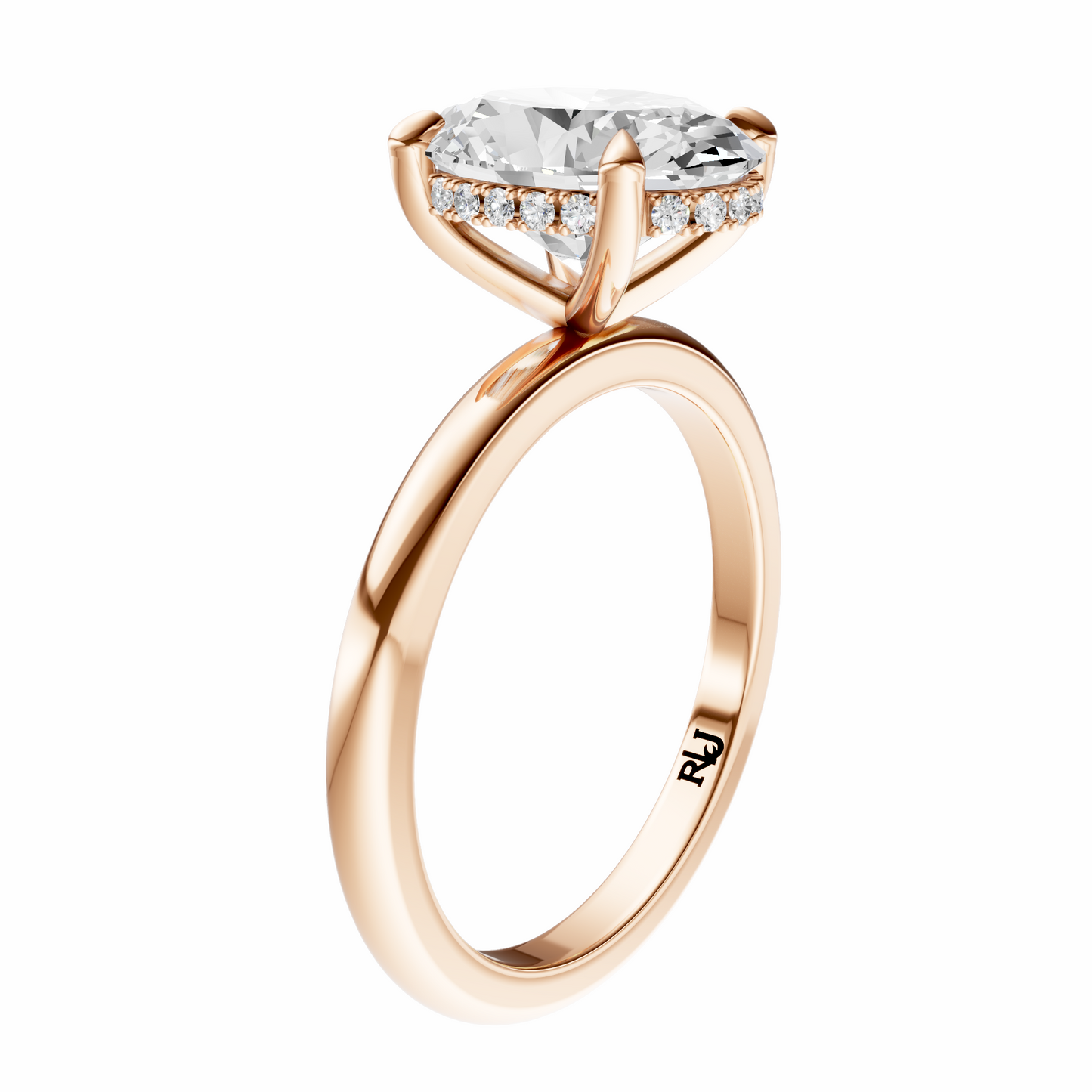 Oval Elegant Signature Hidden Halo Setting