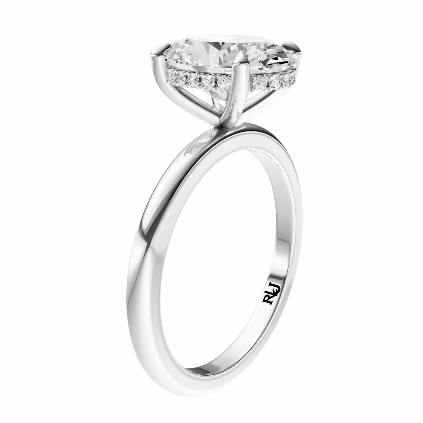 Oval Elegant Signature Hidden Halo Setting