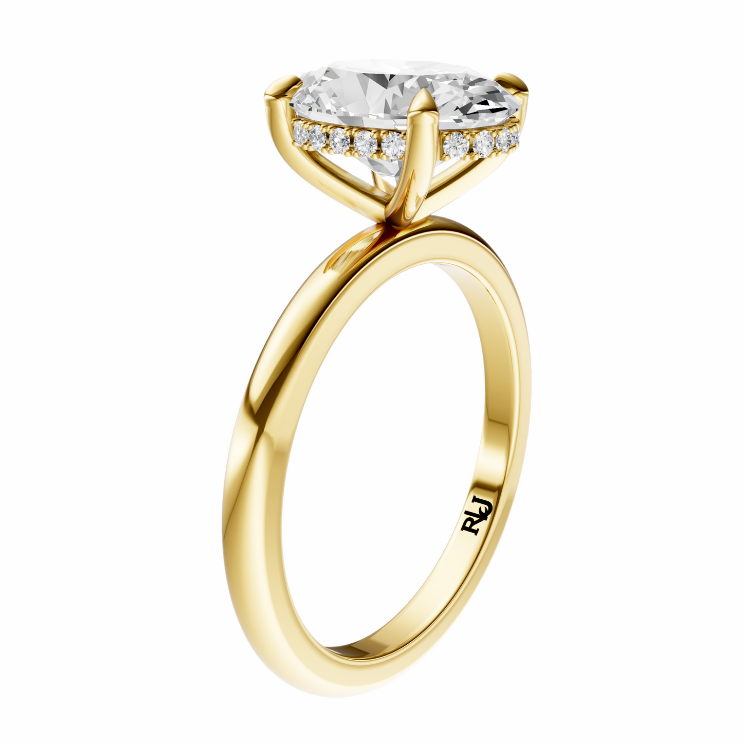 Oval Elegant Signature Hidden Halo Setting