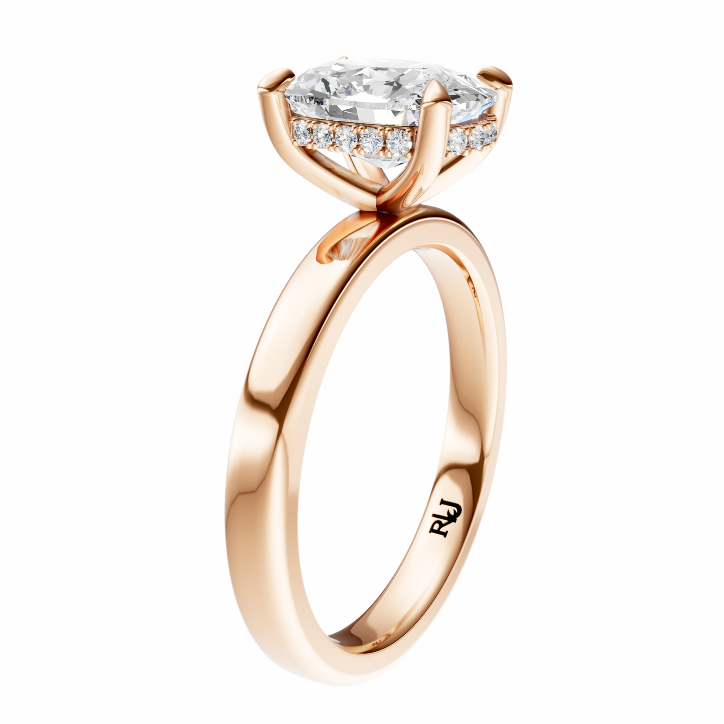Cushion Elegant 2.7mm Band Signature Hidden Halo Setting