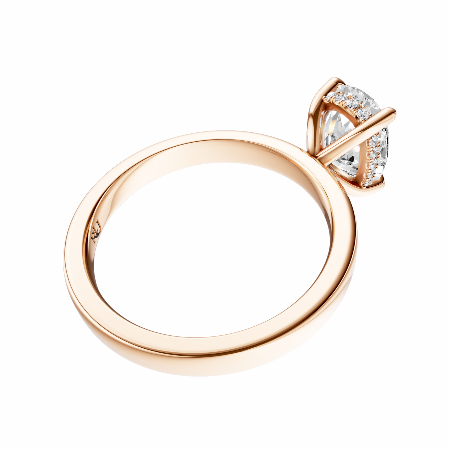 Cushion Elegant 2.7mm Band Signature Hidden Halo Setting