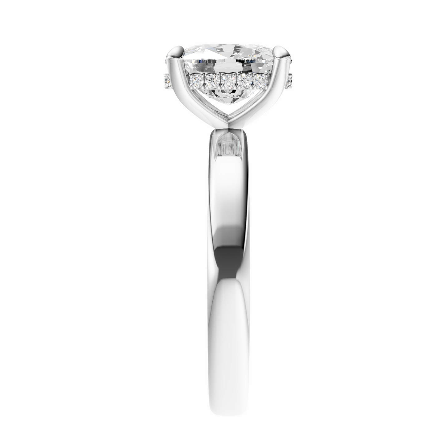 Cushion Elegant 2.7mm Band Signature Hidden Halo Setting