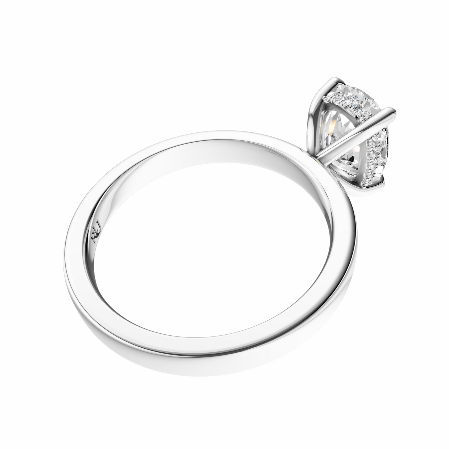 Cushion Elegant 2.7mm Band Signature Hidden Halo Setting