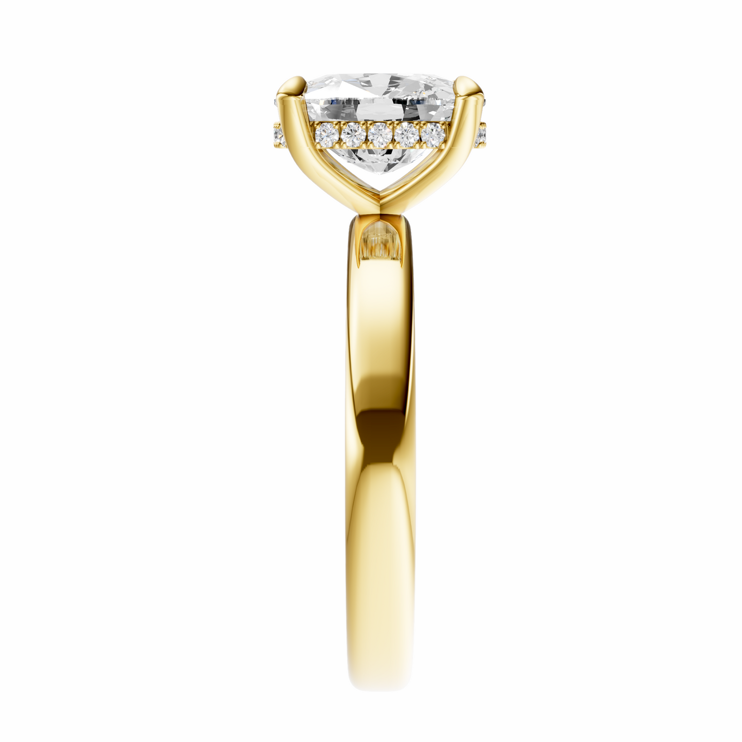 Cushion Elegant 2.7mm Band Signature Hidden Halo Setting