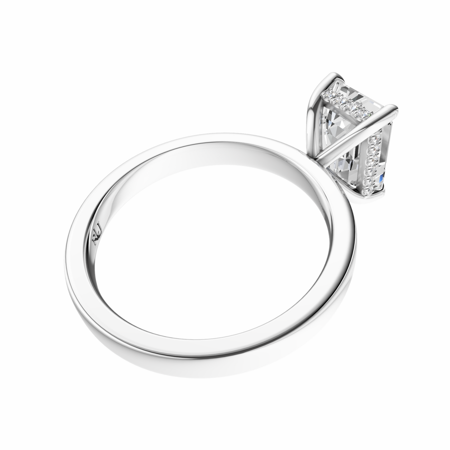 Emerald Elegant 2.7mm Band Signature Hidden Halo Setting