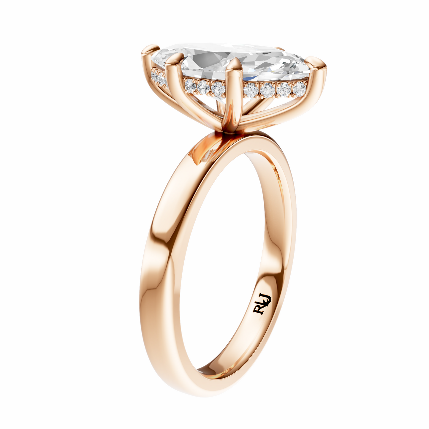 Marquise Elegant 2.7mm Band Signature Hidden Halo Setting