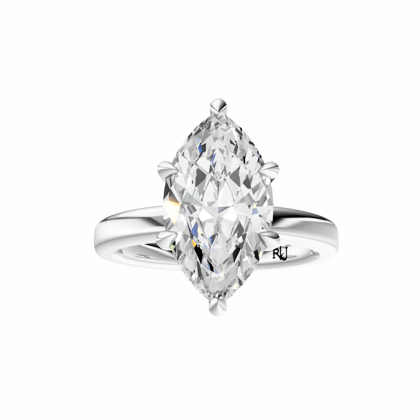 Marquise Elegant 2.7mm Band Signature Hidden Halo Setting