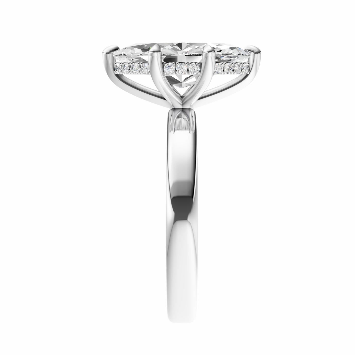 Marquise Elegant 2.7mm Band Signature Hidden Halo Setting