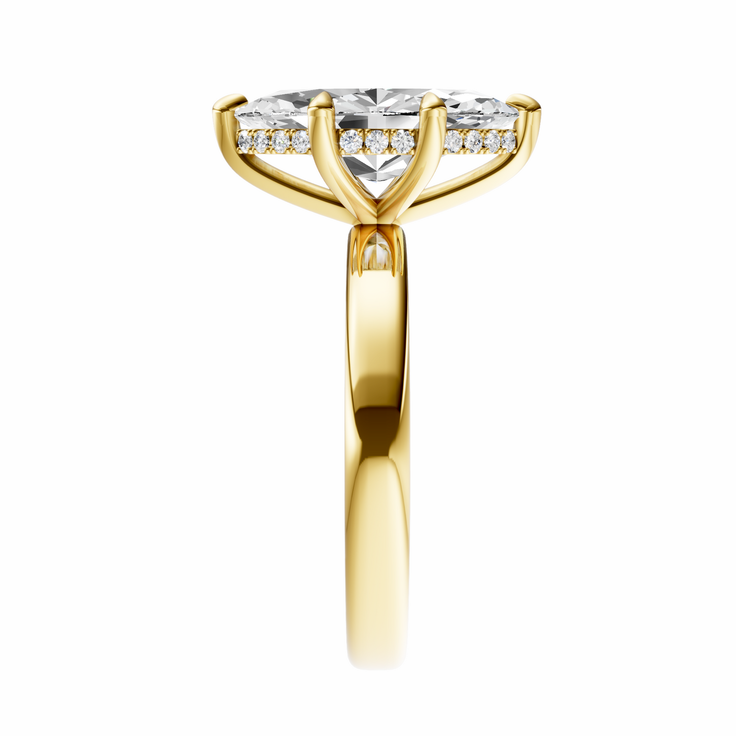 Marquise Elegant 2.7mm Band Signature Hidden Halo Setting