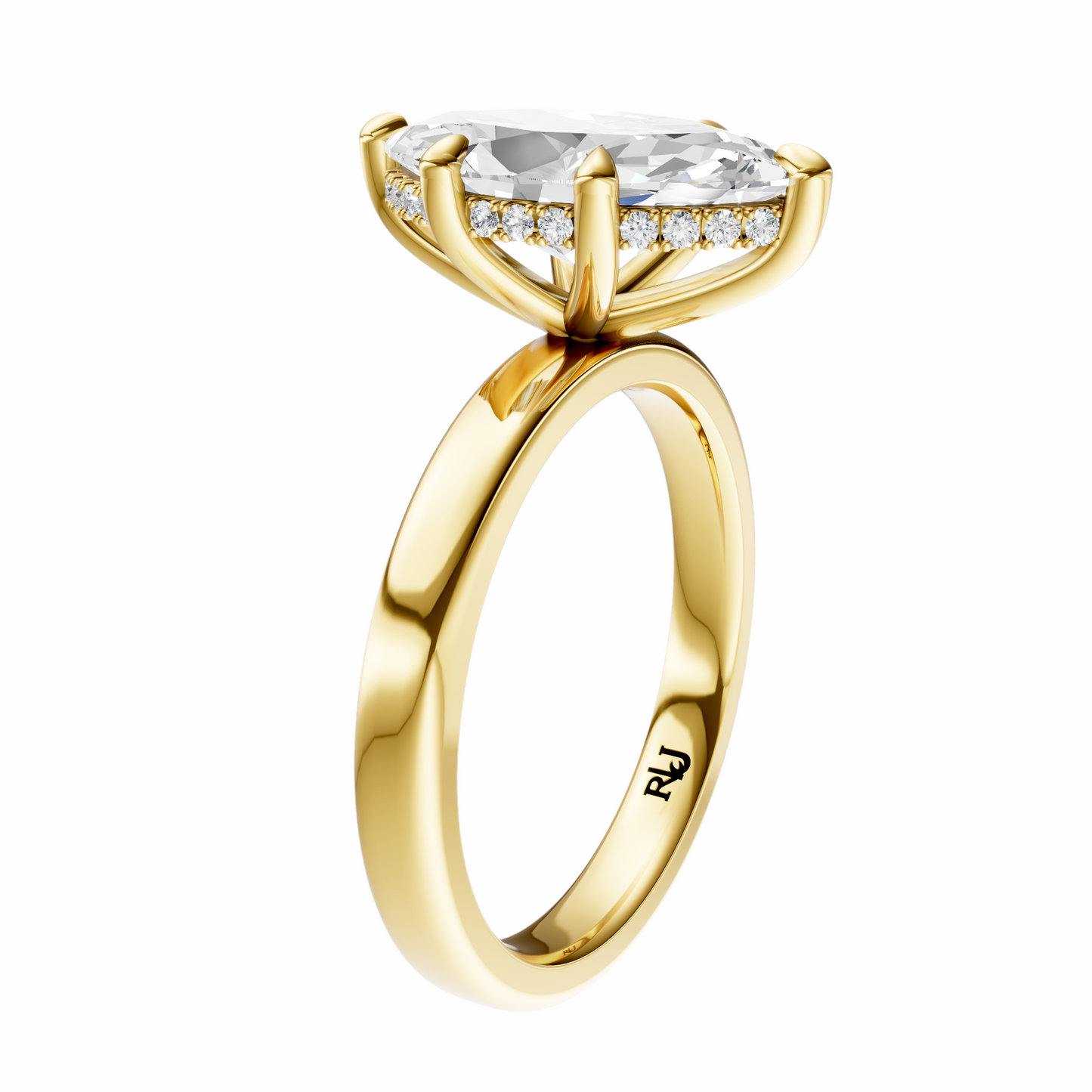 Marquise Elegant 2.7mm Band Signature Hidden Halo Setting