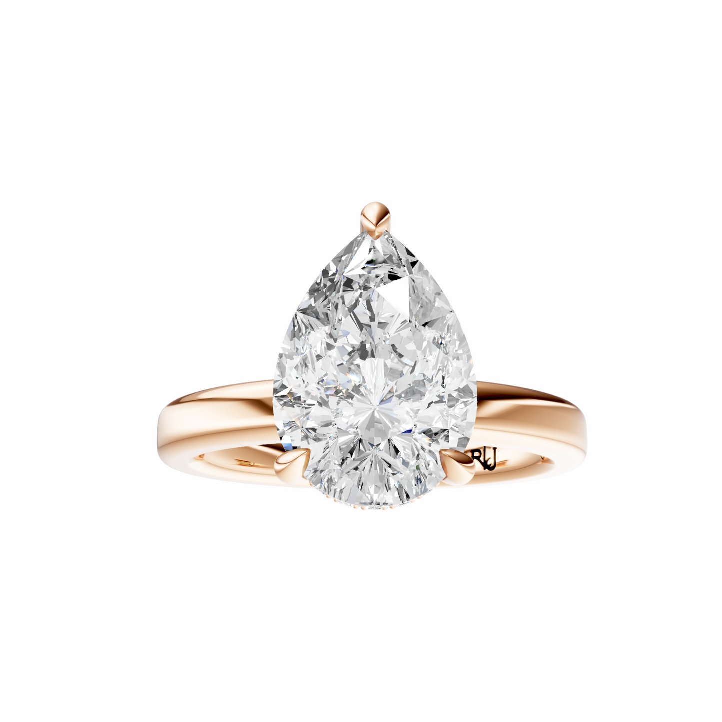 Pear Elegant 2.7mm Band Signature Hidden Halo Setting
