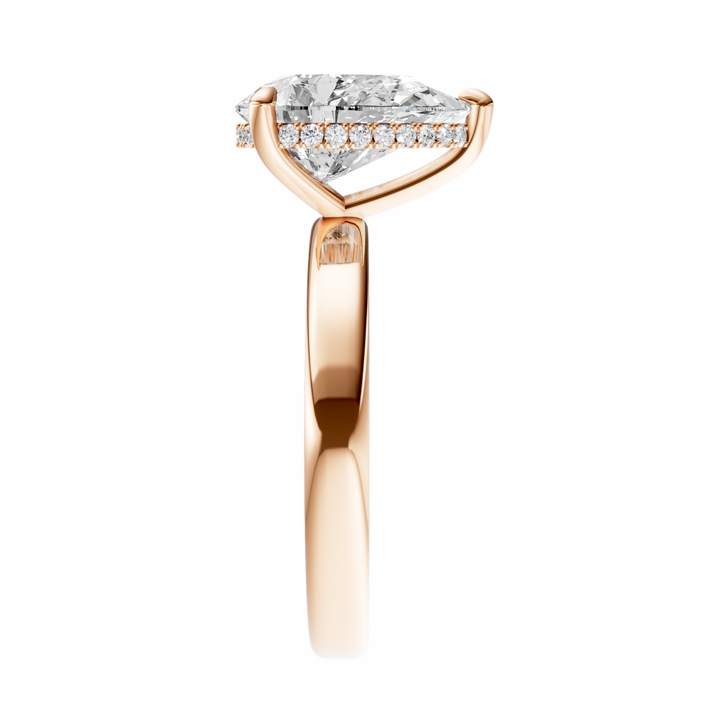 Pear Elegant 2.7mm Band Signature Hidden Halo Setting