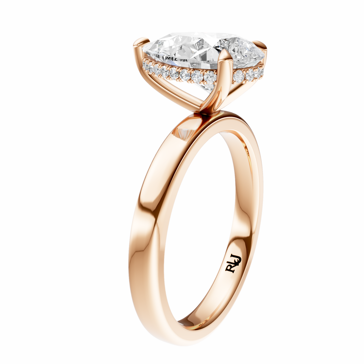 Pear Elegant 2.7mm Band Signature Hidden Halo Setting