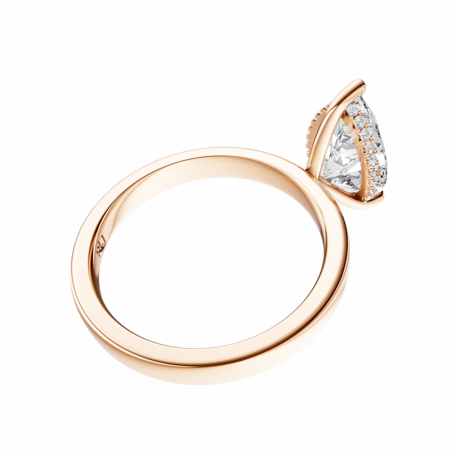 Pear Elegant 2.7mm Band Signature Hidden Halo Setting