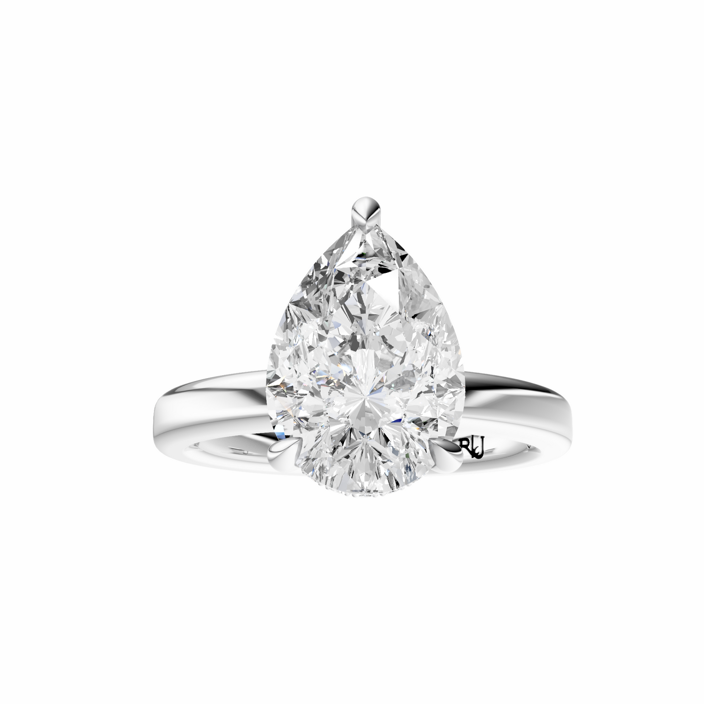 Pear Elegant 2.7mm Band Signature Hidden Halo Setting