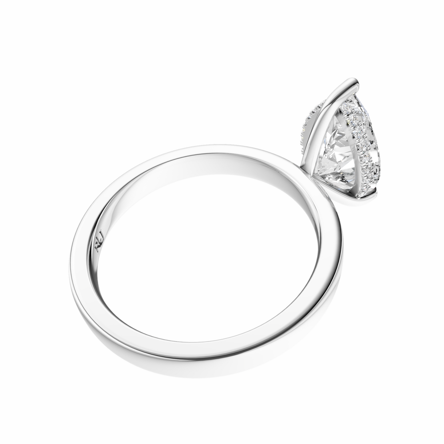 Pear Elegant 2.7mm Band Signature Hidden Halo Setting