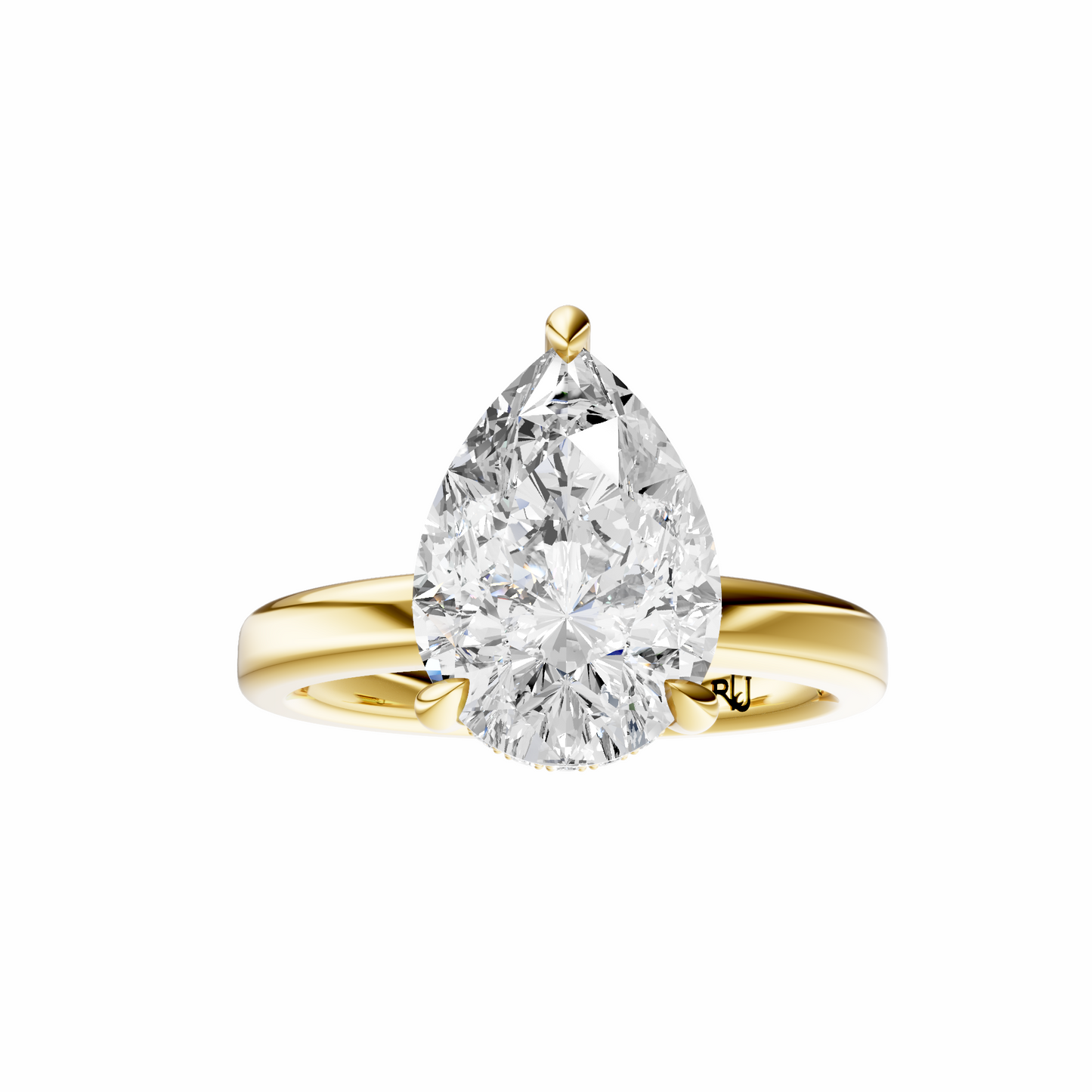 Pear Elegant 2.7mm Band Signature Hidden Halo Setting