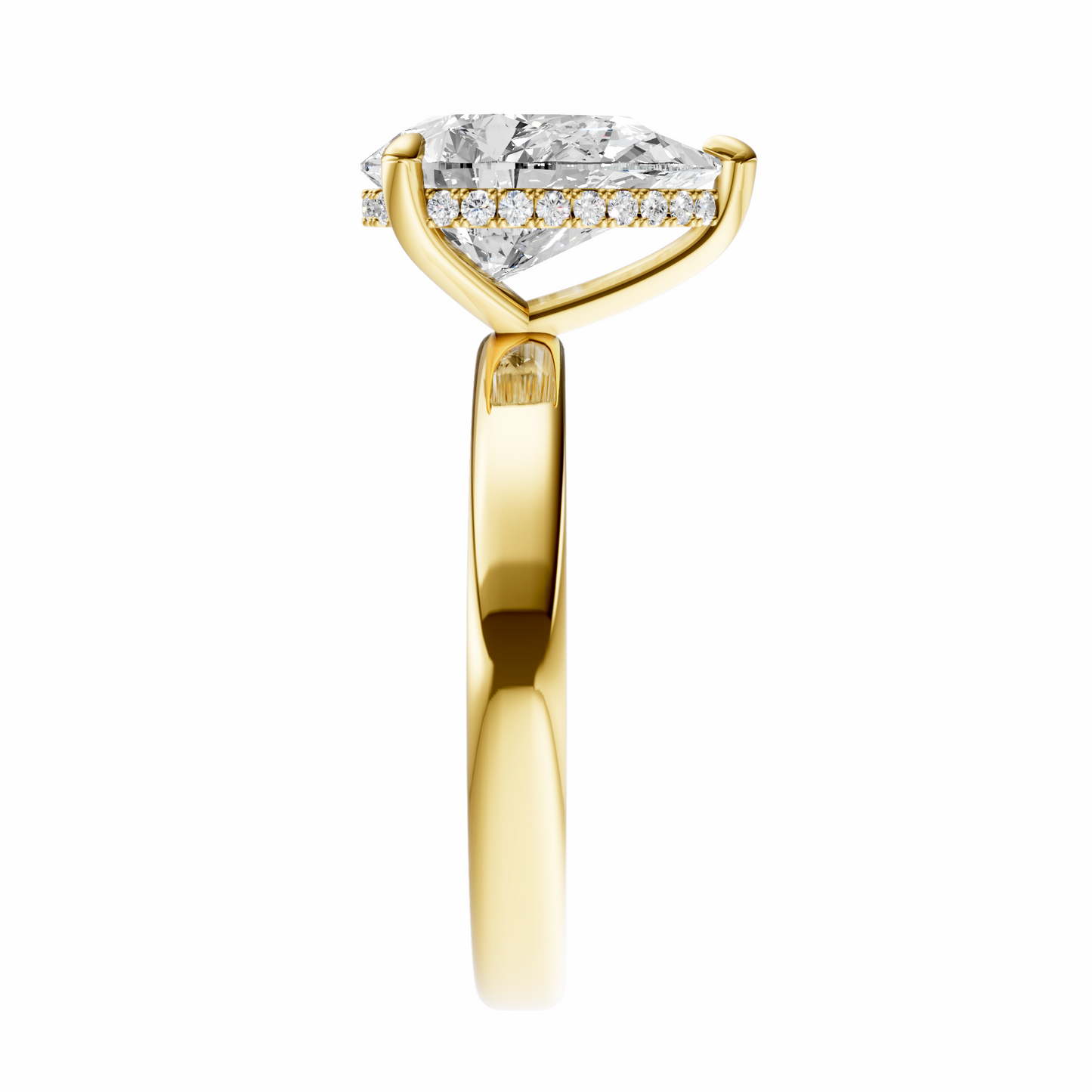 Pear Elegant 2.7mm Band Signature Hidden Halo Setting