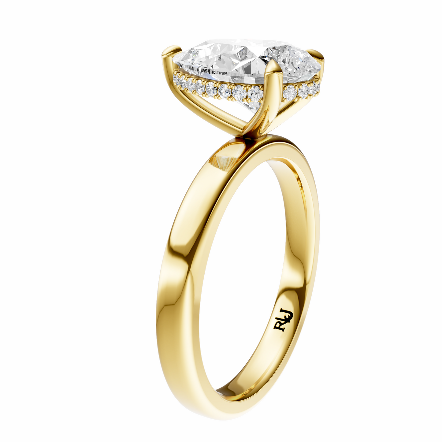 Pear Elegant 2.7mm Band Signature Hidden Halo Setting