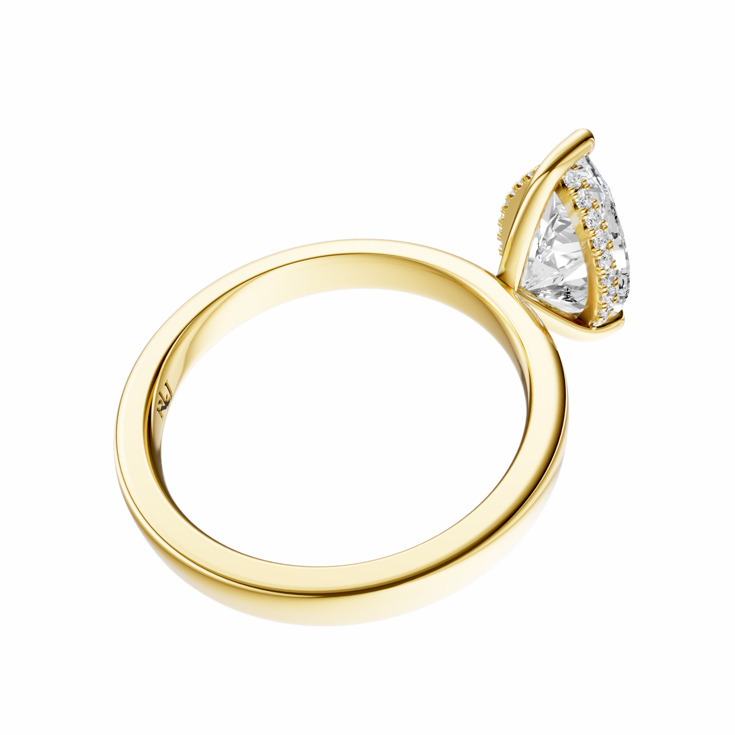 Pear Elegant 2.7mm Band Signature Hidden Halo Setting