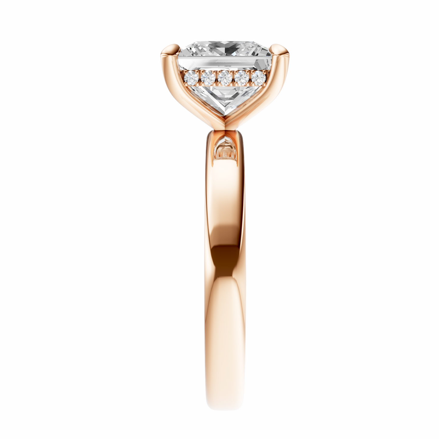 Princess Elegant 2.7mm Band Signature Hidden Halo Setting