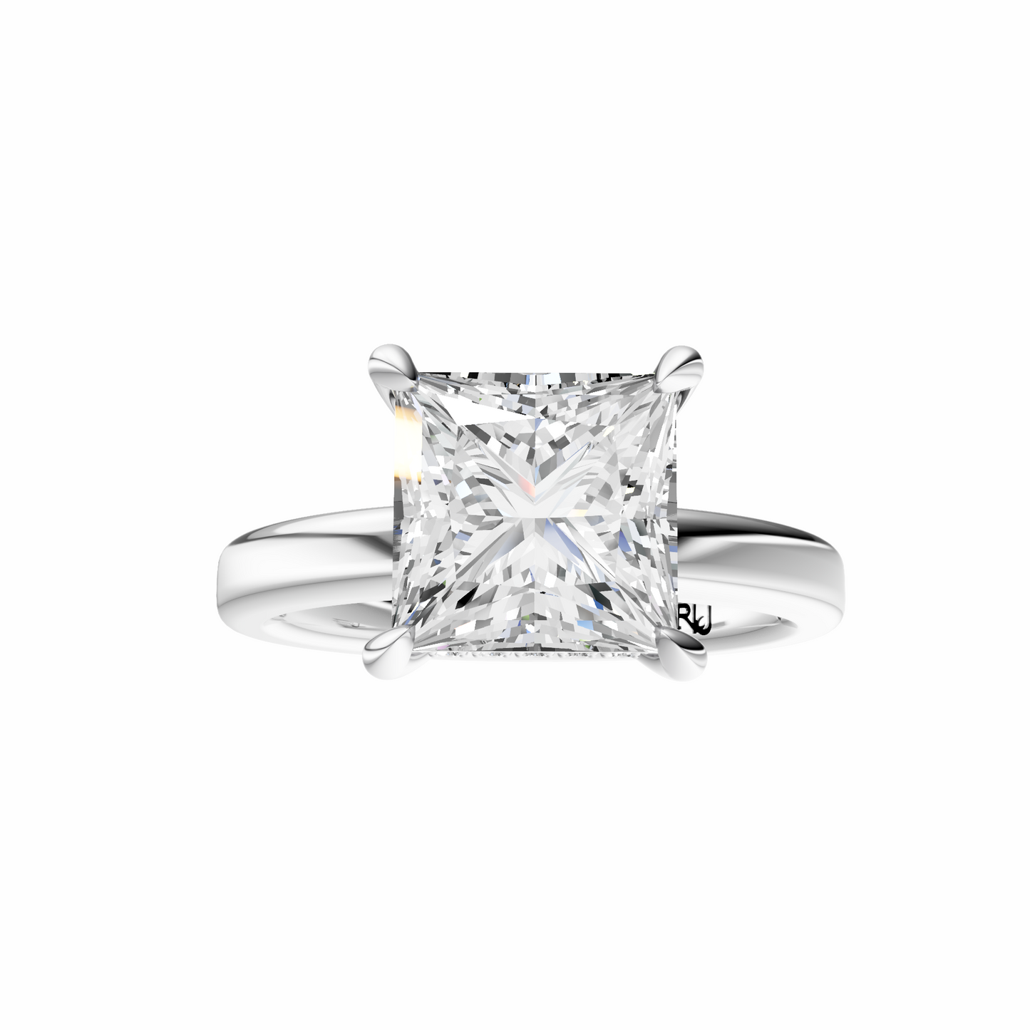 Princess Elegant 2.7mm Band Signature Hidden Halo Setting