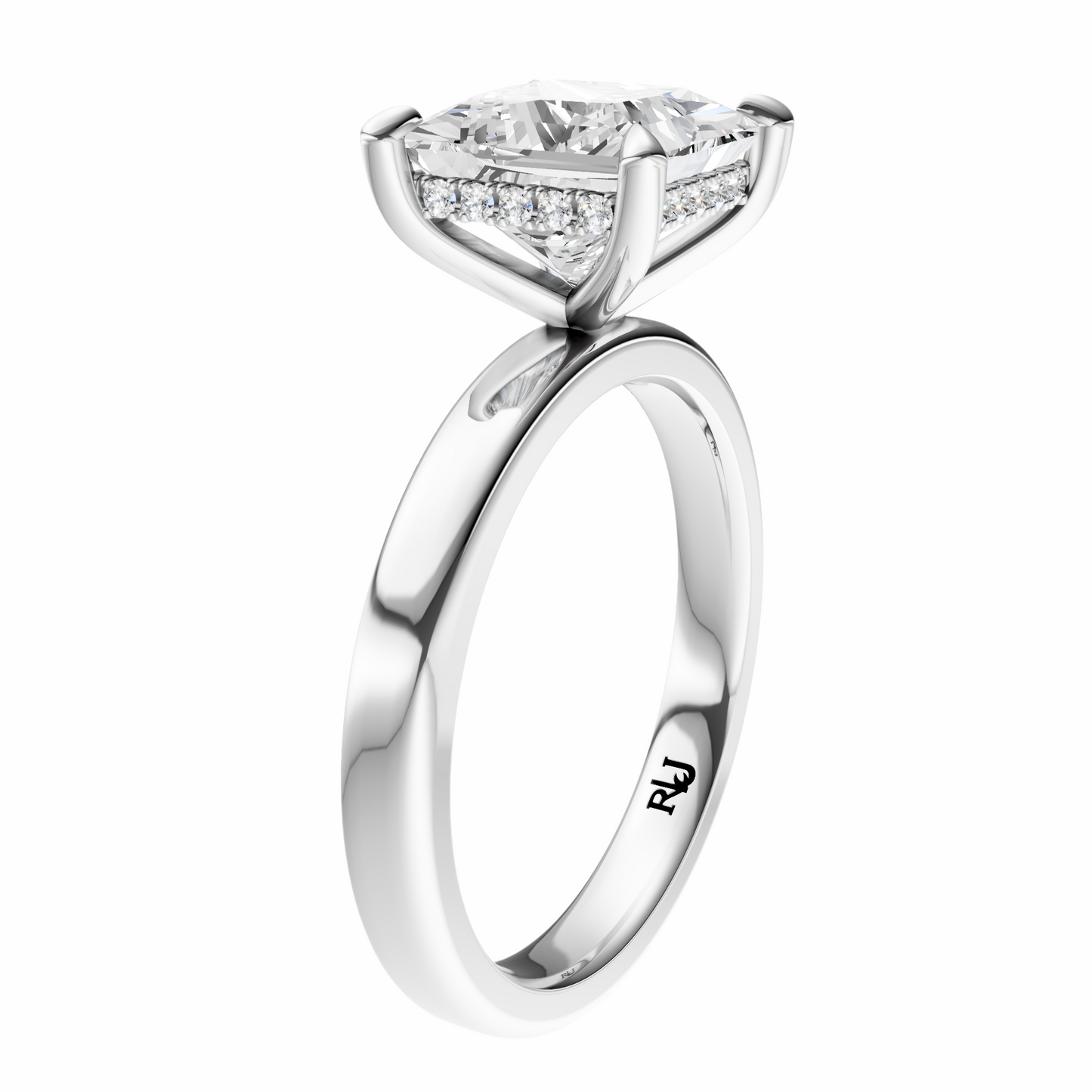 Princess Elegant 2.7mm Band Signature Hidden Halo Setting